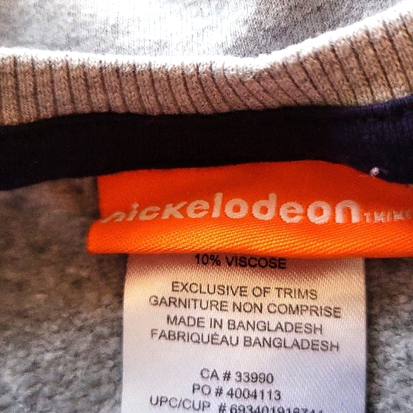 Paw Patrol Chase grey striped crew neck sweatshirt - Picture 2 of 4